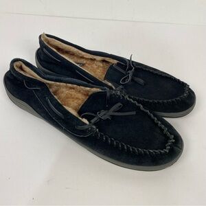 Rockport Mens slippers black house shoes